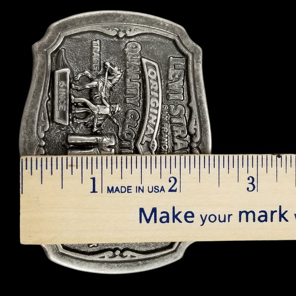 Levi Strauss Co‎ Original Riveted Quality Clothing Belt Buckle Two Horse Brand - Picture 13 of 13